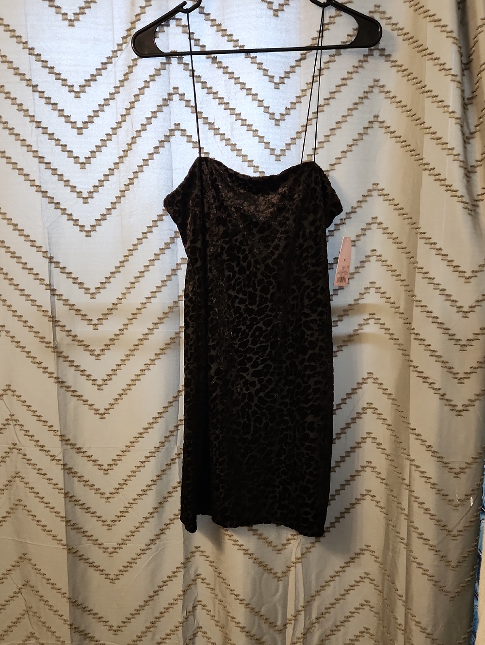 New Wild fable Black Print Leopard- Velvet Print Mini Dress